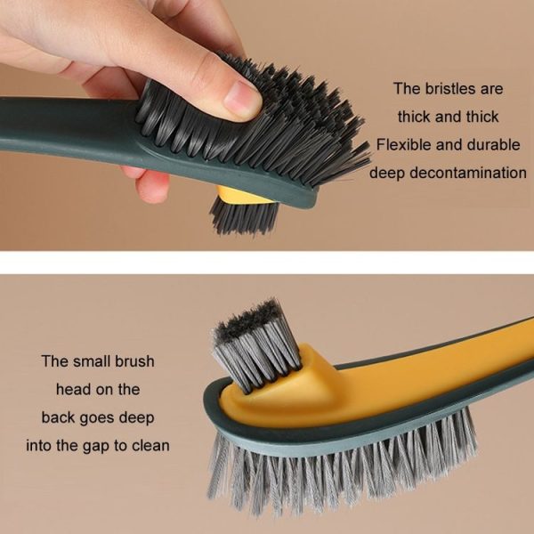 Double-sided Soft Hair Toilet Brush Toilet Long Handle Cleaning Brush (Dark Green) - Image 8