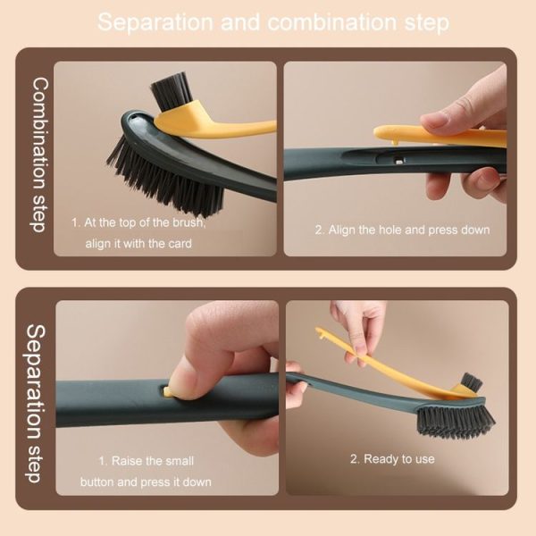 Double-sided Soft Hair Toilet Brush Toilet Long Handle Cleaning Brush (Dark Green) - Image 9