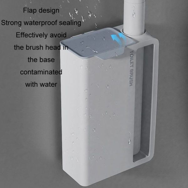 Household Wall Mounted Long Handle Disposable Toilet Brush Set (White) - Image 3