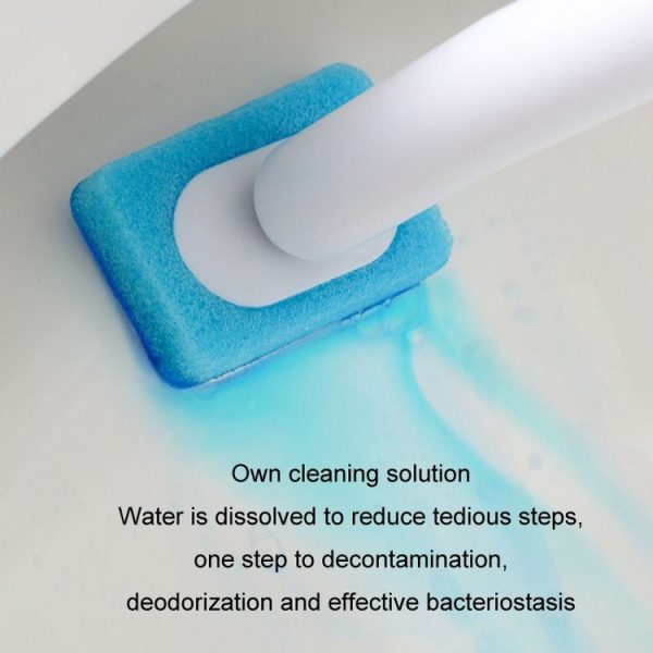Household Wall Mounted Long Handle Disposable Toilet Brush Set (White) - Image 7