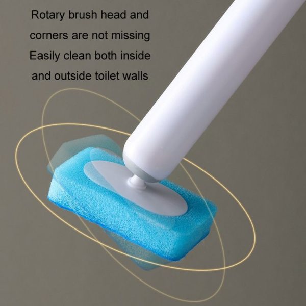 Household Wall Mounted Long Handle Disposable Toilet Brush Set (White) - Image 8