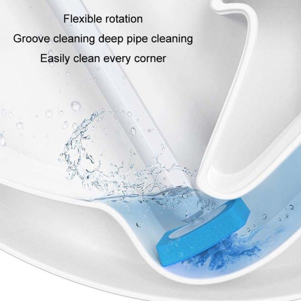 Household Wall Mounted Long Handle Disposable Toilet Brush Set (White) - Image 9