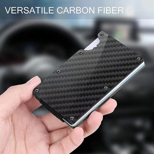 Credit Card Holder Wallets RFID Blocking Slim Metal Card Clip, Color: Black - Image 6