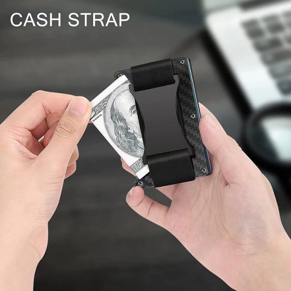 Credit Card Holder Wallets RFID Blocking Slim Metal Card Clip, Color: Black - Image 7