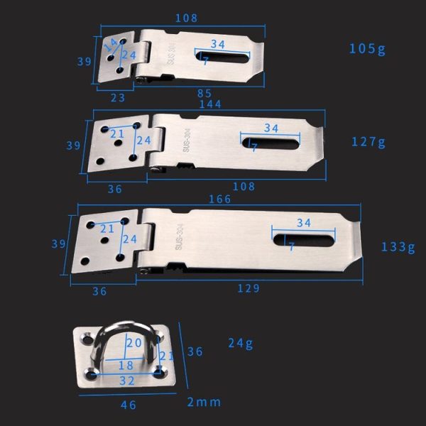 3 inch 304 Stainless Steel Locking Plate Anti-Theft Hitch - Image 2