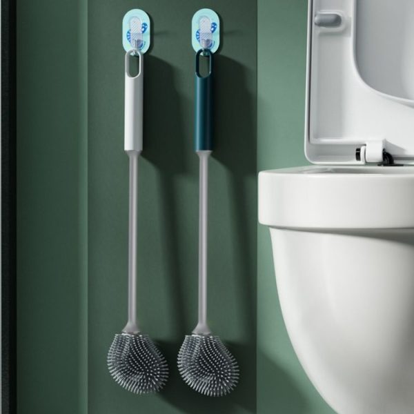 Long Handle Household Toilet Soft Rubber Toilet Cleaning Brush (Black) - Image 8