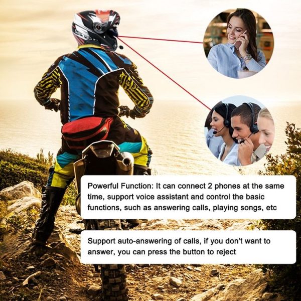 KUQIBAO Motorcycle Helmet Waterproof Bluetooth Headset With Screen (Hard Microphone) - Image 12