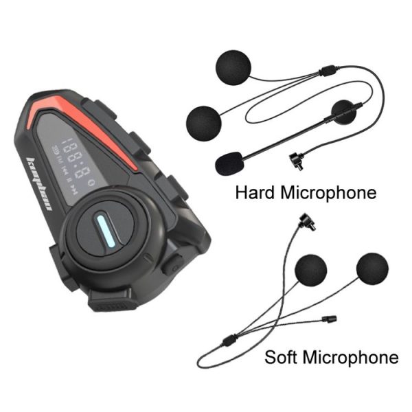 KUQIBAO Motorcycle Helmet Waterproof Bluetooth Headset With Screen (Hard Microphone) - Image 3