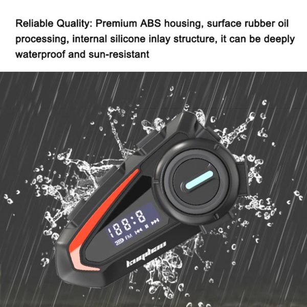 KUQIBAO Motorcycle Helmet Waterproof Bluetooth Headset With Screen (Hard Microphone) - Image 8