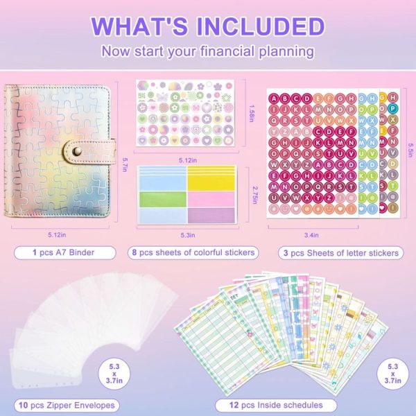 A7 Puzzle Pattern Hand Account Notebook Pocket Diary Book Loose-Leaf Cash Budget Book Only Shell Pink Yellow Blue - Image 3