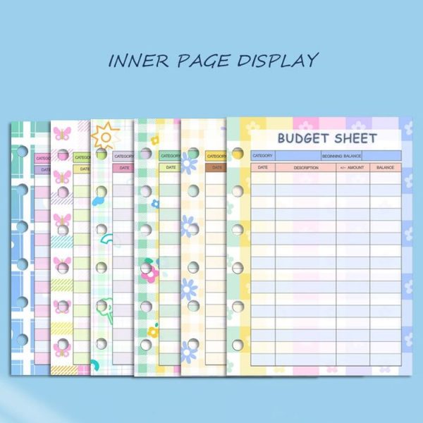 A7 Puzzle Pattern Hand Account Notebook Pocket Diary Book Loose-Leaf Cash Budget Book Only Shell Pink Yellow Blue - Image 7