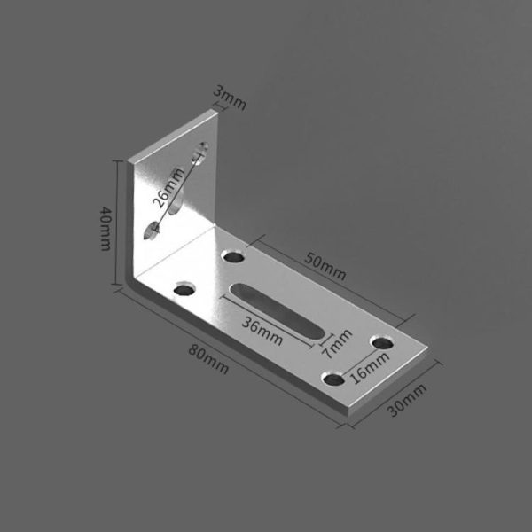 Thickened Angle Code Right Angle Hanging Cabinet Partition, Style: Small Silver - Image 2