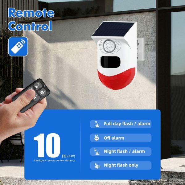 CT80WR Tuya WiFi Model Infrared Motion Detector Solar Outdoor PIR Wireless Strobe Siren Detector Sound Alarm - Image 4