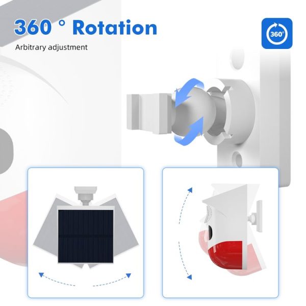 CT80WR Tuya WiFi Model Infrared Motion Detector Solar Outdoor PIR Wireless Strobe Siren Detector Sound Alarm - Image 9