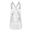 30 Silk Short 60cm Transparent TPU Apron Solid Color Webbing Adjustable Work Apron (Transparent + White Webbing)