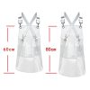 30 Silk Short 60cm Transparent TPU Apron Solid Color Webbing Adjustable Work Apron (Transparent + White Webbing) - Image 3