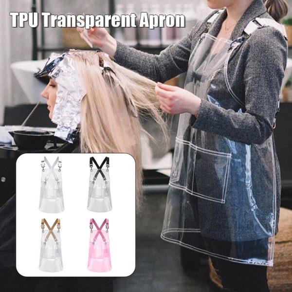 30 Silk Short 60cm Transparent TPU Apron Solid Color Webbing Adjustable Work Apron (Transparent + White Webbing) - Image 6