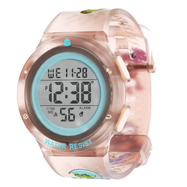 Changing Case Electronic Watch Mini Cartoon Alarm Clock Waterproof Watch (Girl)