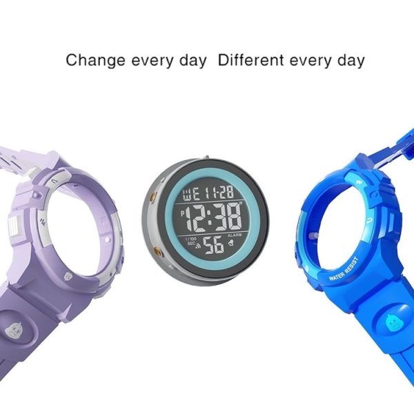 Changing Case Electronic Watch Mini Cartoon Alarm Clock Waterproof Watch (Girl) - Image 5