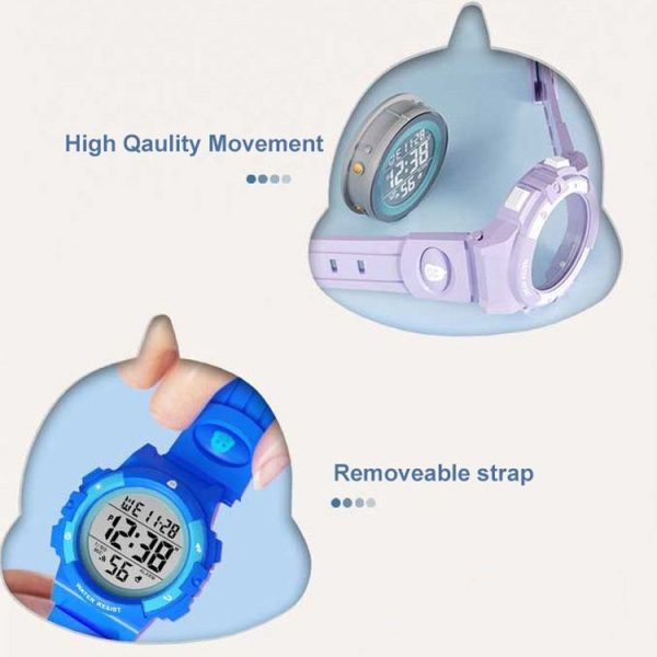 Changing Case Electronic Watch Mini Cartoon Alarm Clock Waterproof Watch (Girl) - Image 7