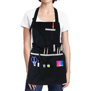Polyester Oil Painting Art Paint Work Clothes Apron (Black)