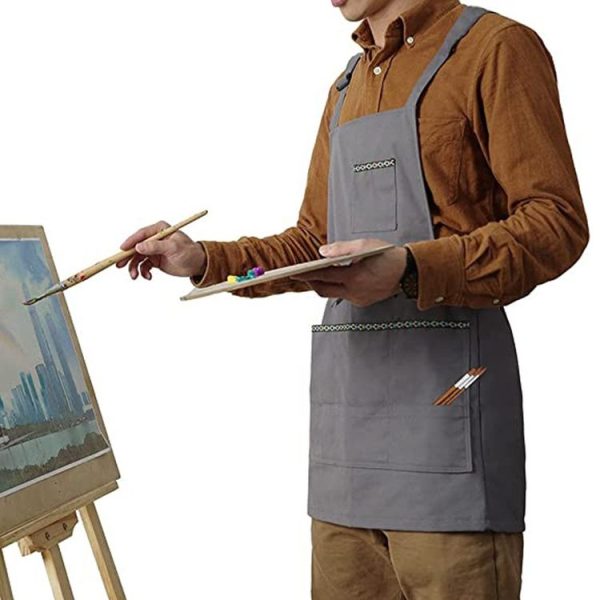 Polyester Oil Painting Art Paint Work Clothes Apron (Black) - Image 6