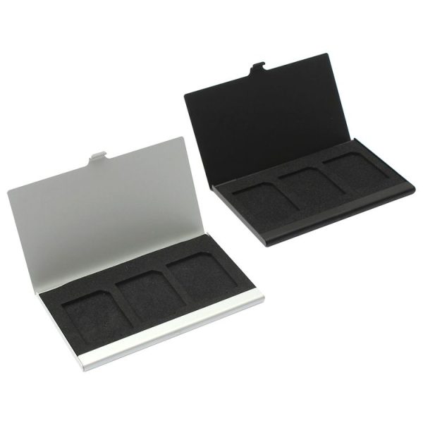 3SD Aluminum Alloy Memory Card Case Card Box Holders (Black) - Image 2