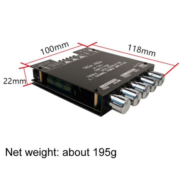 ZK-TB21 TPA3116D2 High & Low Pitch Adjustment 2.1 Channel Bluetooth Full Digital Power Amplifier Module - Image 3