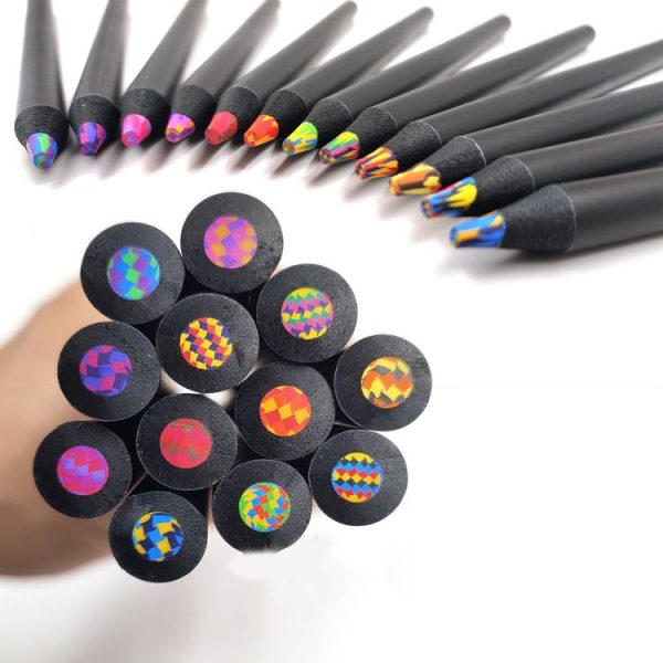 12pcs / Set Rainbow Pencils Wooden Colored Pencil For Kids Adults Art Drawing