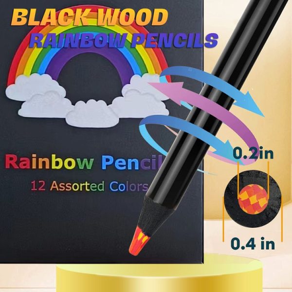 12pcs / Set Rainbow Pencils Wooden Colored Pencil For Kids Adults Art Drawing - Image 4