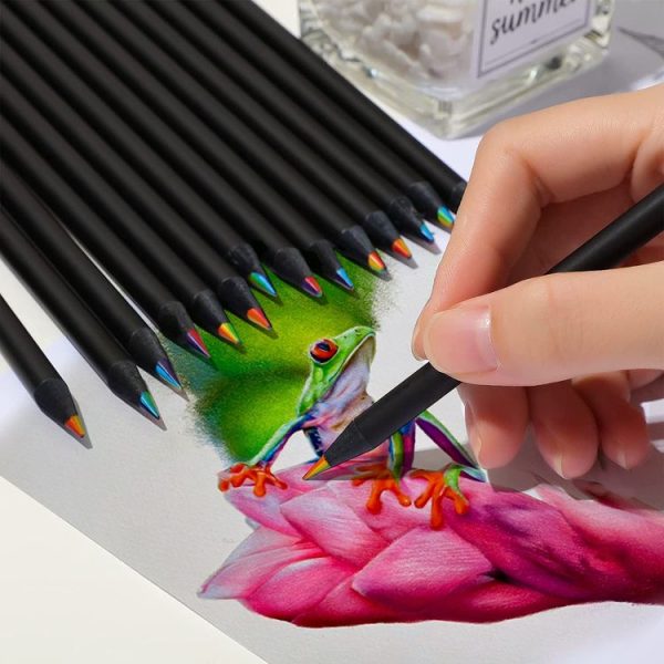 12pcs / Set Rainbow Pencils Wooden Colored Pencil For Kids Adults Art Drawing - Image 5