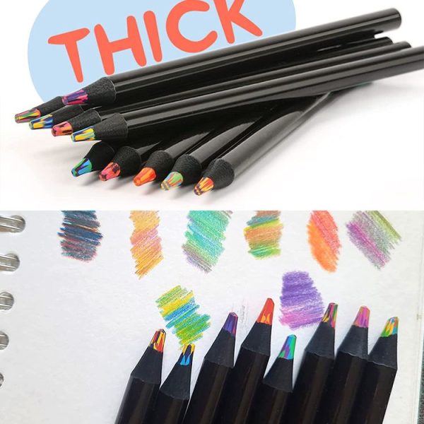 8 In 1 Rainbow Pencils Set Wooden Colored Pencil for Kids Adults Art Drawing - Image 5