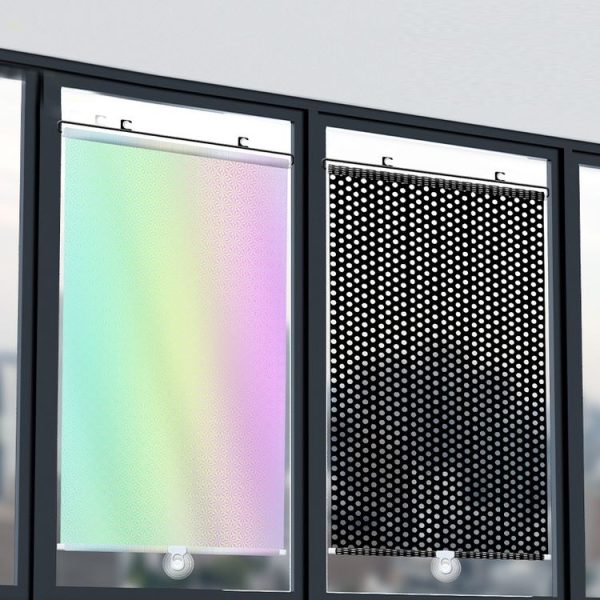 40x60cm Mesh Black Suction Cup Telescopic Car Sun Protection Blackout Curtain - Image 2