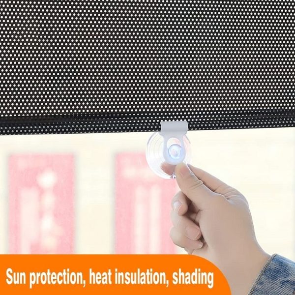 40x60cm Mesh Black Suction Cup Telescopic Car Sun Protection Blackout Curtain - Image 6