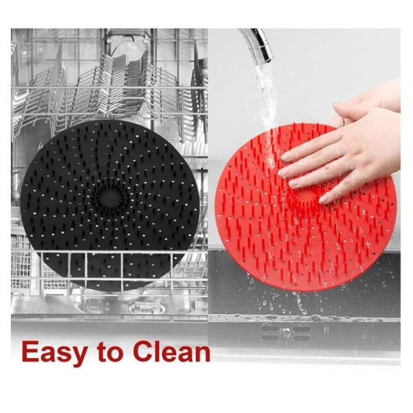Air Fryer Reusable Silicone Liner Mat Non-Stick Steamer Pad Kitchen Accessories Round 20cm Black - Image 7
