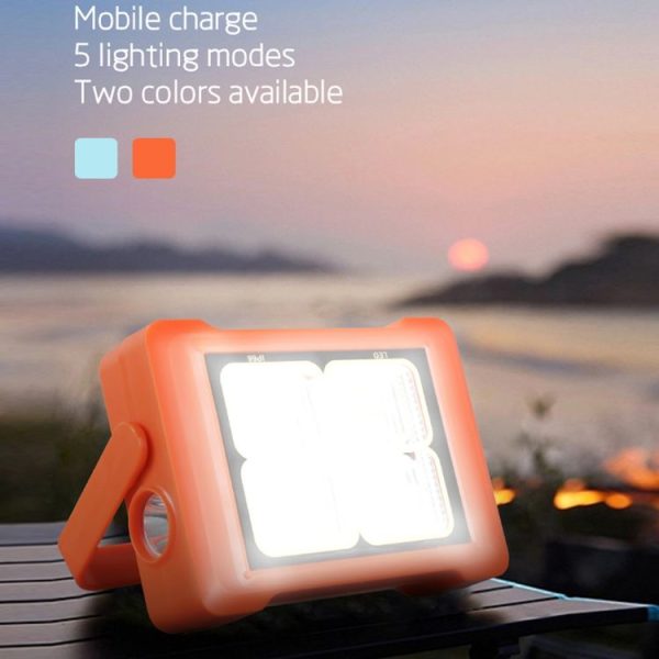 Solar Flood Light Portable Flashlight Emergency Work Light (Orange) - Image 10