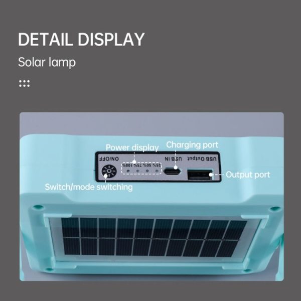 Solar Flood Light Portable Flashlight Emergency Work Light (Orange) - Image 4