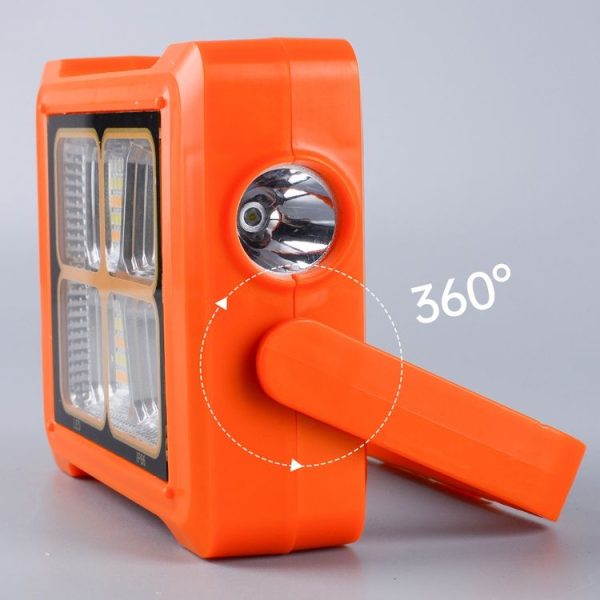 Solar Flood Light Portable Flashlight Emergency Work Light (Orange) - Image 5
