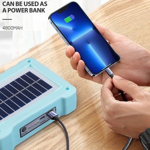 Solar Flood Light Portable Flashlight Emergency Work Light (Orange) - Image 7