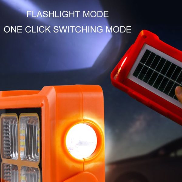 Solar Flood Light Portable Flashlight Emergency Work Light (Orange) - Image 9