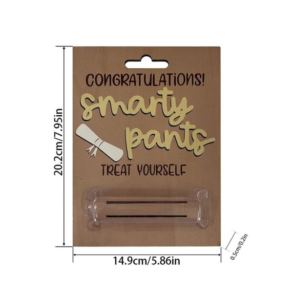 Creative Wooden Happy Graduation Greeting Cards Party Celebrations Congrats Card with Money Holder (Red) - Image 3