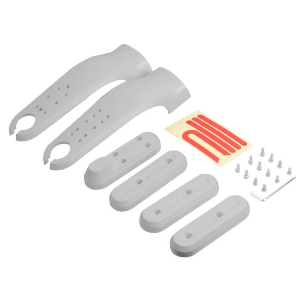 Xiaomi M365 / PRO / 1S Skateboard Accessories Front Fork Plastic Protection Cover Reflecting Bar Set (White)