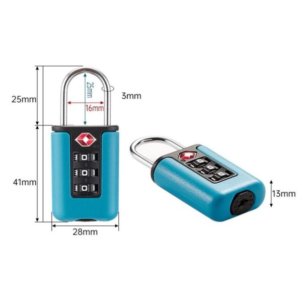 TSA Customs Code Lock Travel Luggage Lock Mini Contrast Color Design Combination Padlock (Light Green) - Image 4