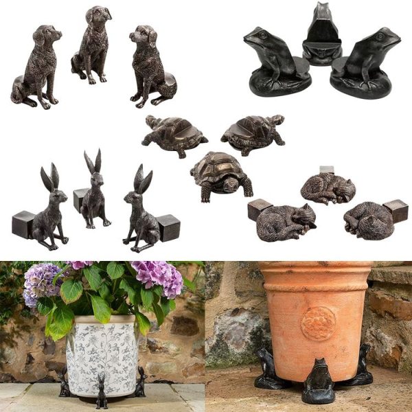 3pcs / set Flower Pot Feet Stand Animal Shape Resin Plant Pots Risers Pad (Dog) - Image 2