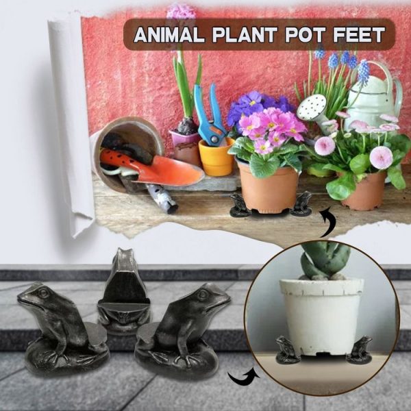 3pcs / set Flower Pot Feet Stand Animal Shape Resin Plant Pots Risers Pad (Dog) - Image 4