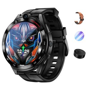 LOKMAT 1.6-Inch Dual-Camera 4G Full Netcom Dual-Mode Dual-Chip Smart Watch, Spec: Charger+Brown Leather