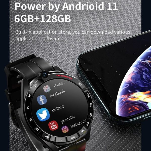 LOKMAT 1.6-Inch Dual-Camera 4G Full Netcom Dual-Mode Dual-Chip Smart Watch, Spec: Charger+Brown Leather - Image 10