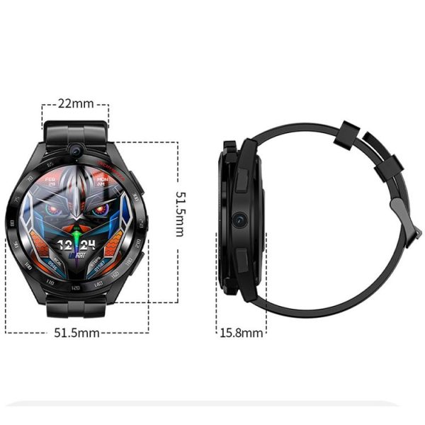 LOKMAT 1.6-Inch Dual-Camera 4G Full Netcom Dual-Mode Dual-Chip Smart Watch, Spec: Charger+Brown Leather - Image 3
