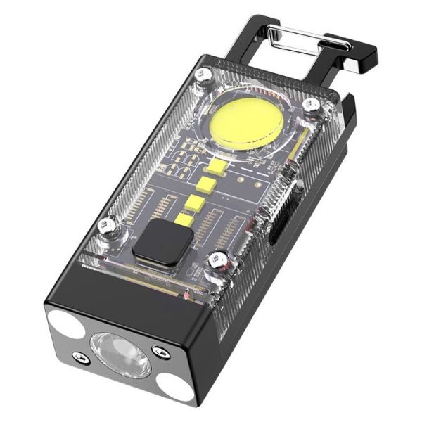 Outdoor Camping Multifunctional Solar Highlighted Mini Keychain Light (Black)
