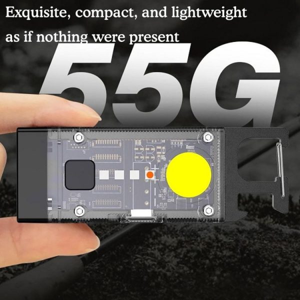 Outdoor Camping Multifunctional Solar Highlighted Mini Keychain Light (Black) - Image 10